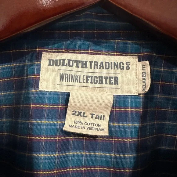 Vintage DULUTH TRADING CO Plaid Button Up Shirt Wrinkle Fighter 2xl  Tall‎ - Picture 3 of 4